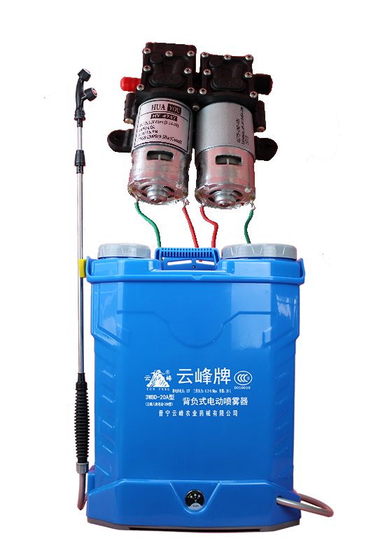 新款雙蓋電動八角雙水泵噴霧器